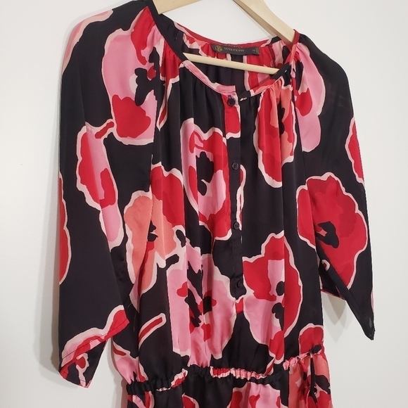Outback Red Floral Pink Red Black Blouse - Picture 3 of 11